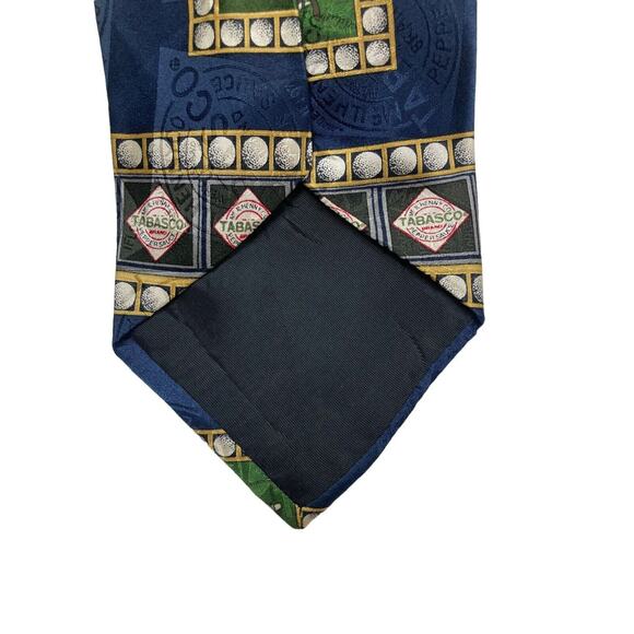 Tabasco Logo Golf Balls Golfing Vintage Novelty Necktie 100% Silk - Picture 6 of 7